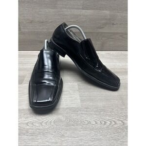 Stacy Adams Black Leather Loafers Slip On Men's Dress Shoes 9.5M  Very Nice